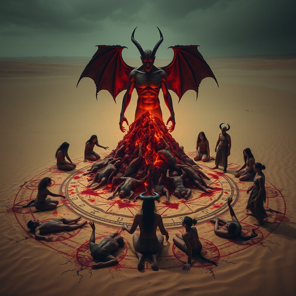 Dark Fantasy Ritual: Summoning a Demon in the Desert
