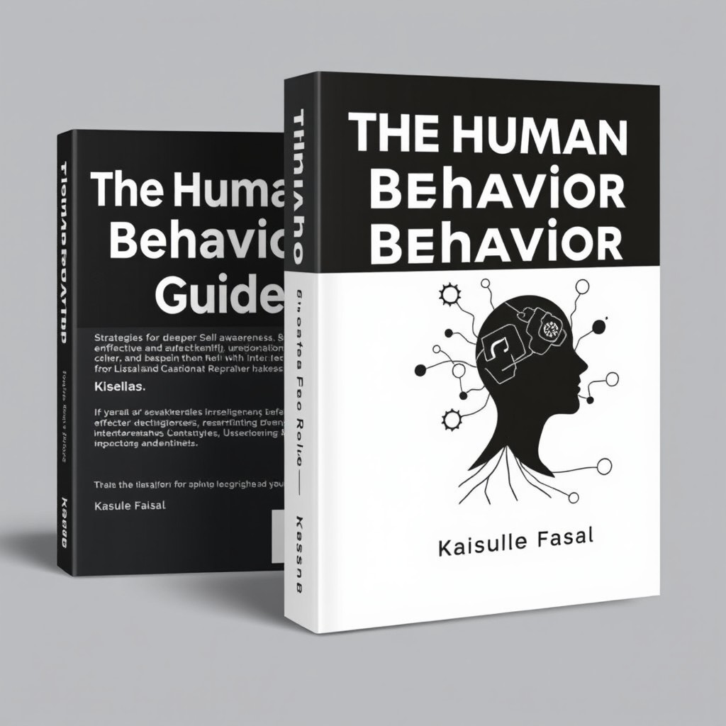A book cover design for a title 'The Human Behavior Guide' with the subtitle 'Strategies for deeper Self-Awareness, Effective Relationships & Unshakable Confidence'