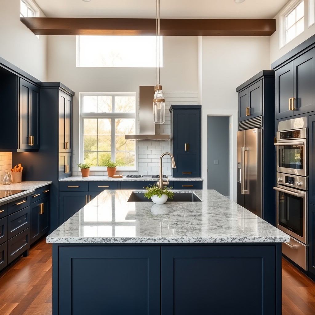 A modern kitchen interior featuring sleek cabinetry and high-end appliances