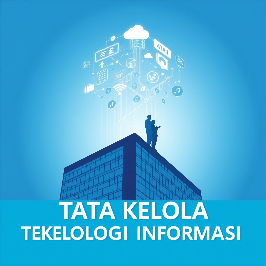 Corporate book cover design for 'Tata Kelola Teknologi Informasi'