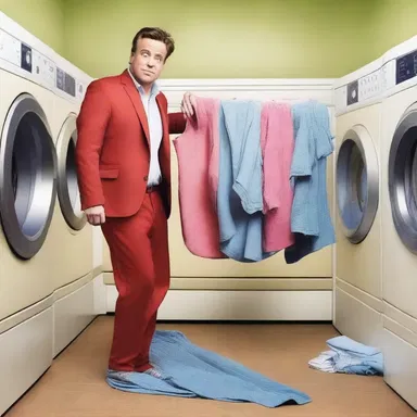 The comedian glamourised the mundane task of doing laundry by jokingly comparing it to a dramatic battle with clothes.