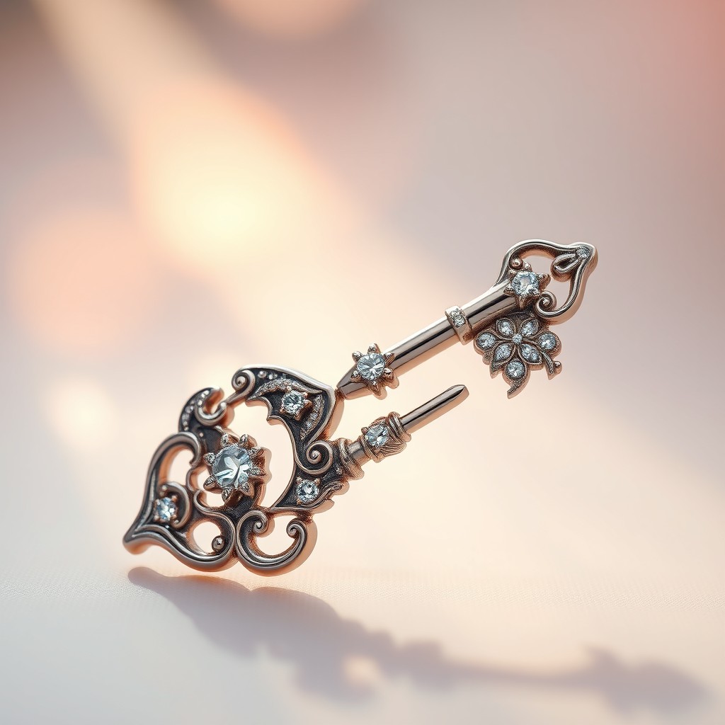 An intricate and beautifully designed key, shaped like a heart, symbolizing love and access to one's heart