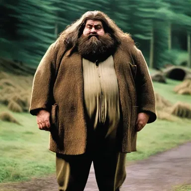 The character of Hagrid in the Harry Potter films is depicted as big-boned, reflecting his larger-than-life personality.