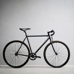 A sleek, precisely designed singlespeed bike resting against a minimalist backdrop