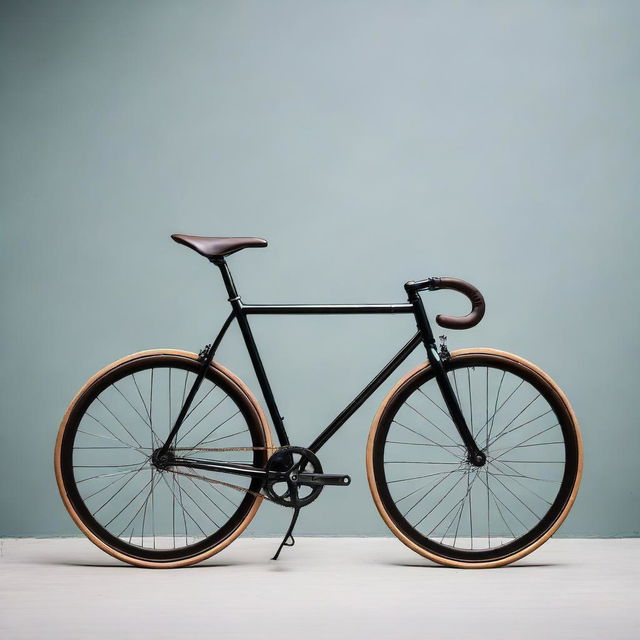 A sleek, precisely designed singlespeed bike resting against a minimalist backdrop