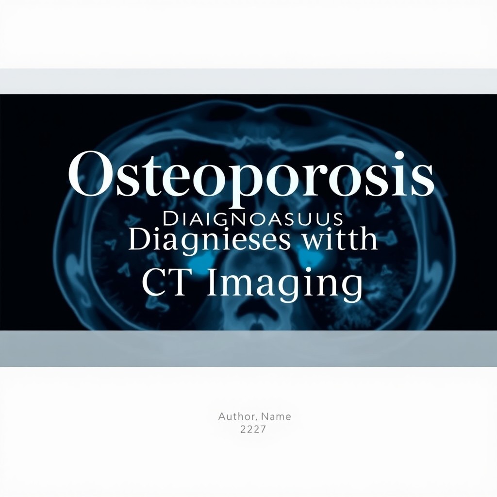 A professional and sleek cover design for a Medical PhD Thesis titled "Osteoporosis Diagnoses with CT Imaging"