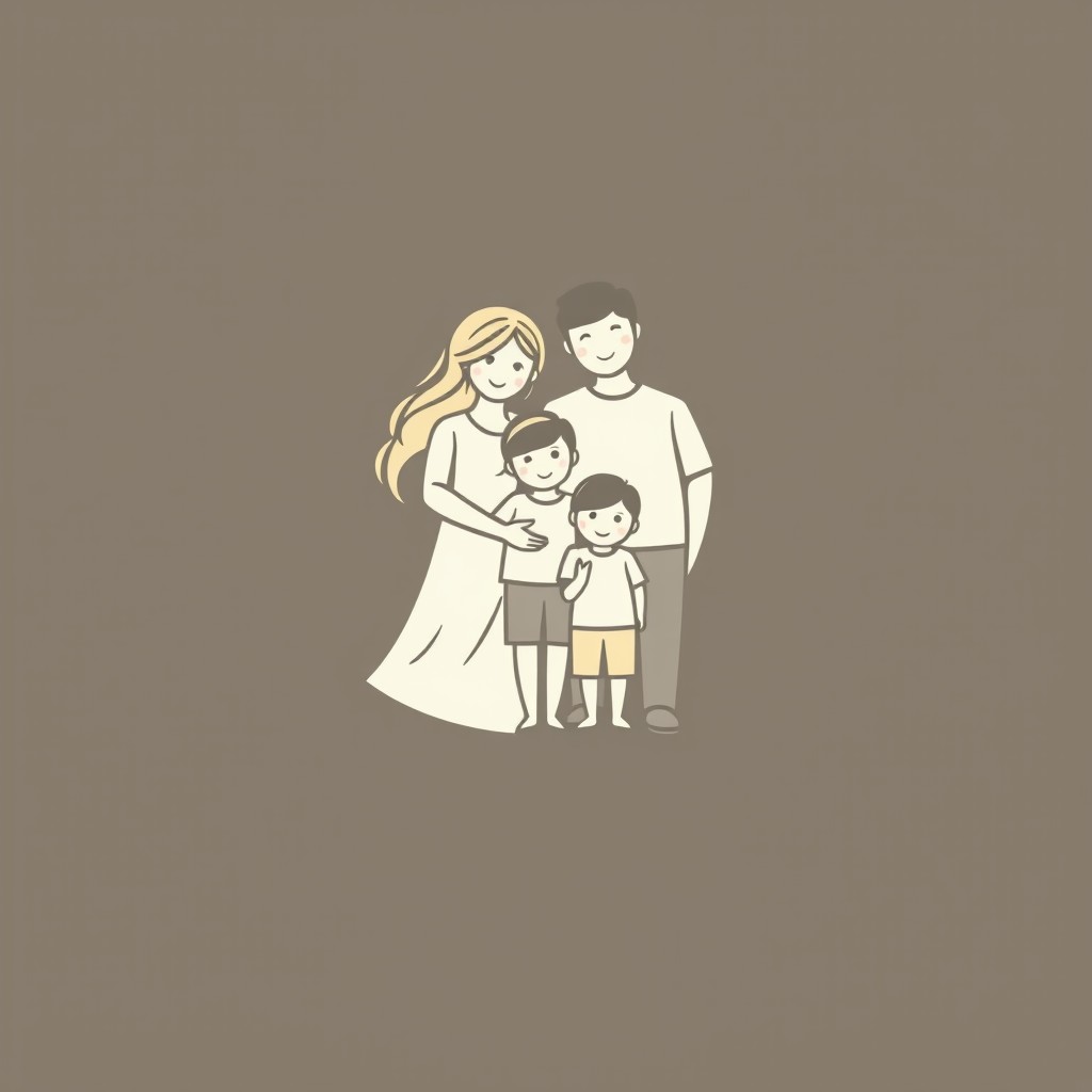 A logo design featuring a lovely family scene