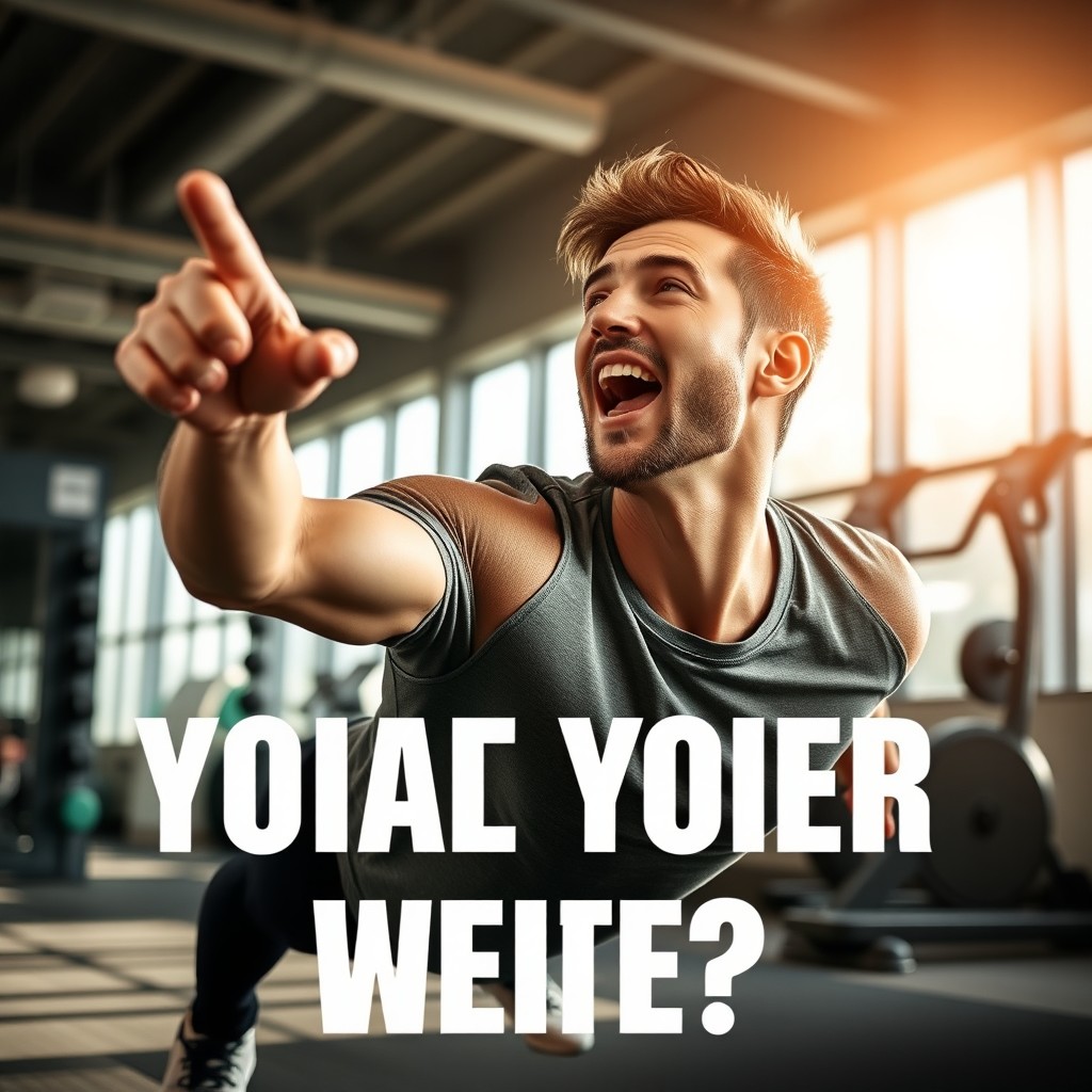 A person passionately delivering motivational speech while exercising, showcasing an energetic fitness atmosphere