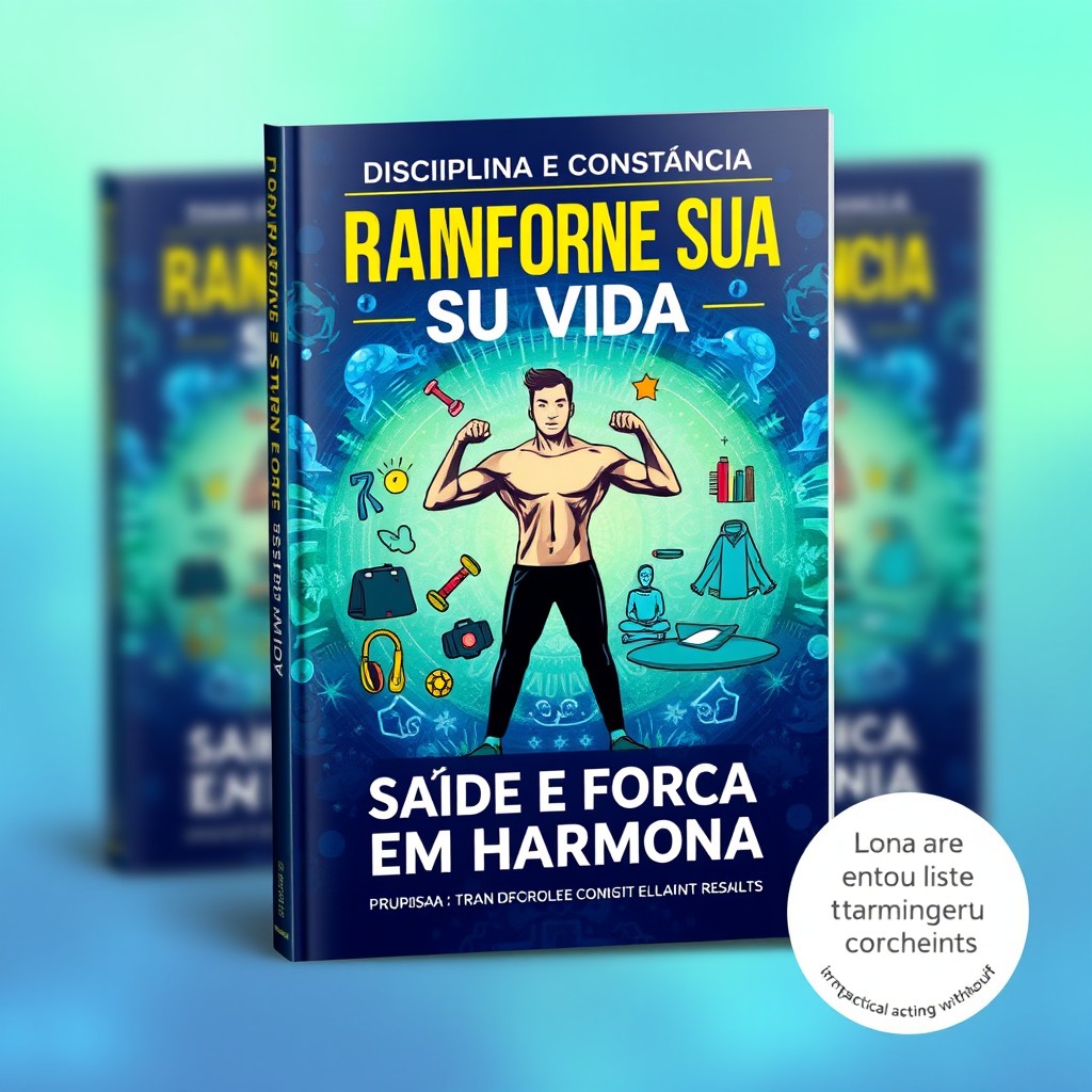 A captivating eBook cover design showcasing a complete transformation theme that combines physical health and mental strength