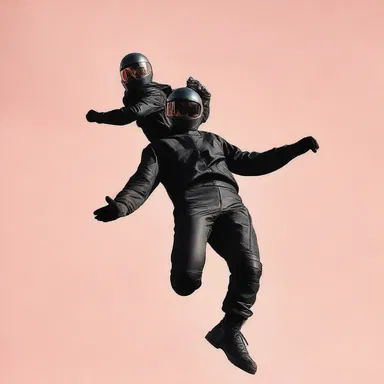 The stunt flier wore a sleek and stylish flight suit during their performance.