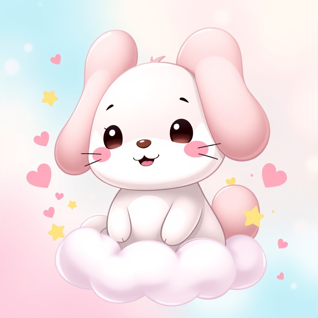 A realistic version of Cinnamoroll, the adorable puppy character from Sanrio