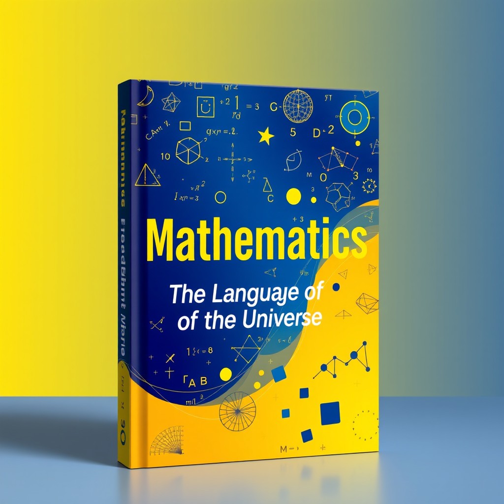 A captivating book cover for a mathematics textbook, featuring a bold and dynamic design that incorporates mathematical symbols, equations, and geometric shapes