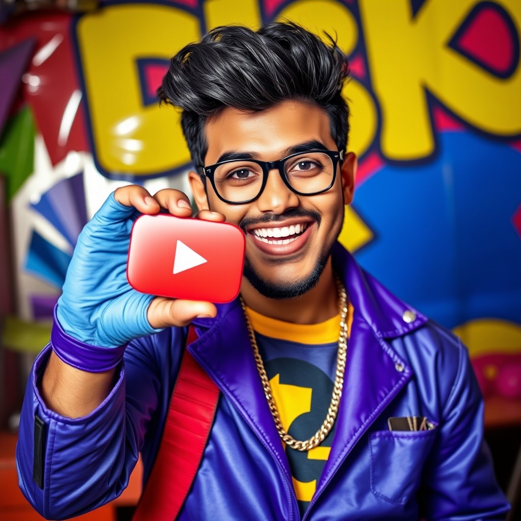 A vibrant photo capturing a person named Sahan dressed as Mr