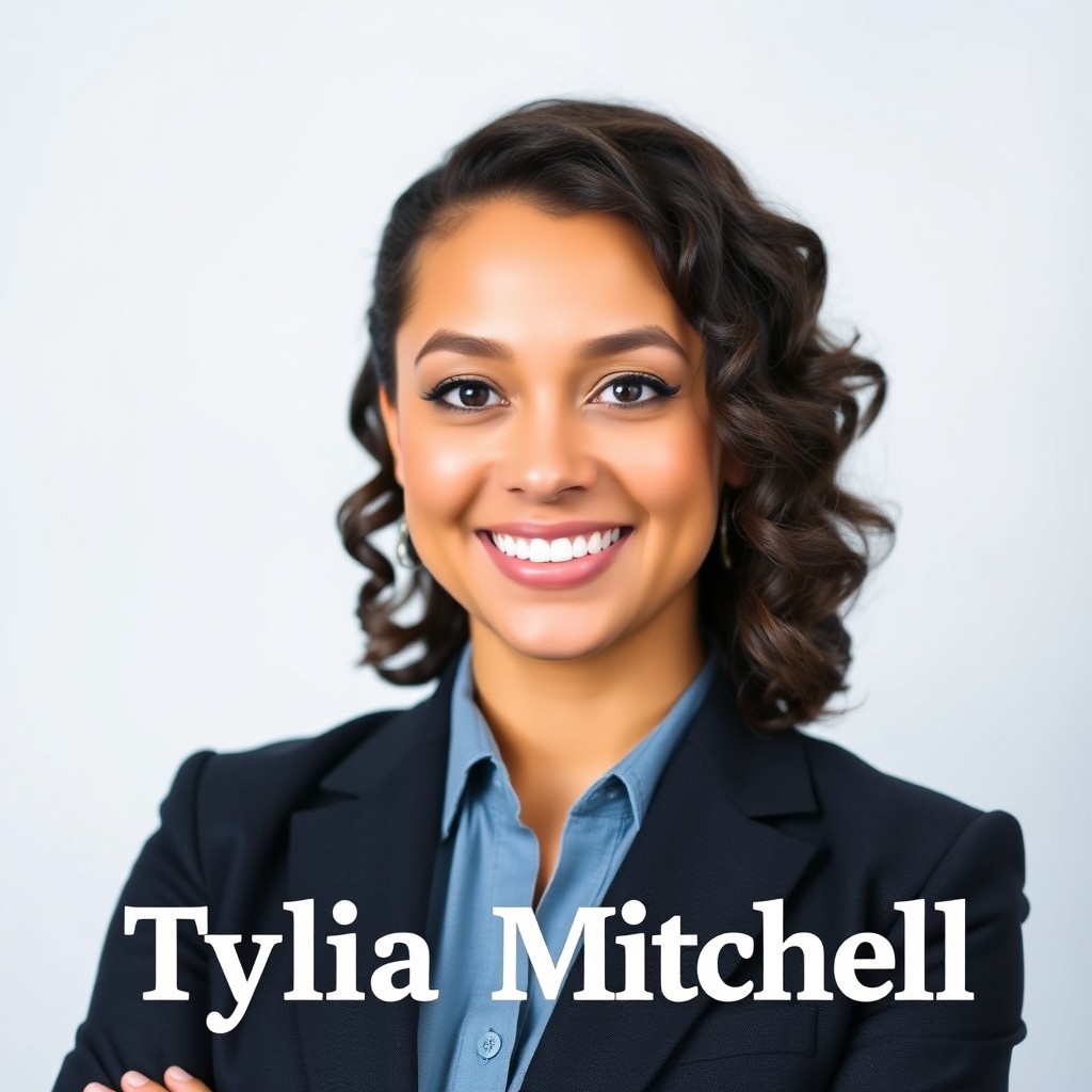 A professional and stylish profile picture for a business account under the username 'Tylia Mitchell'