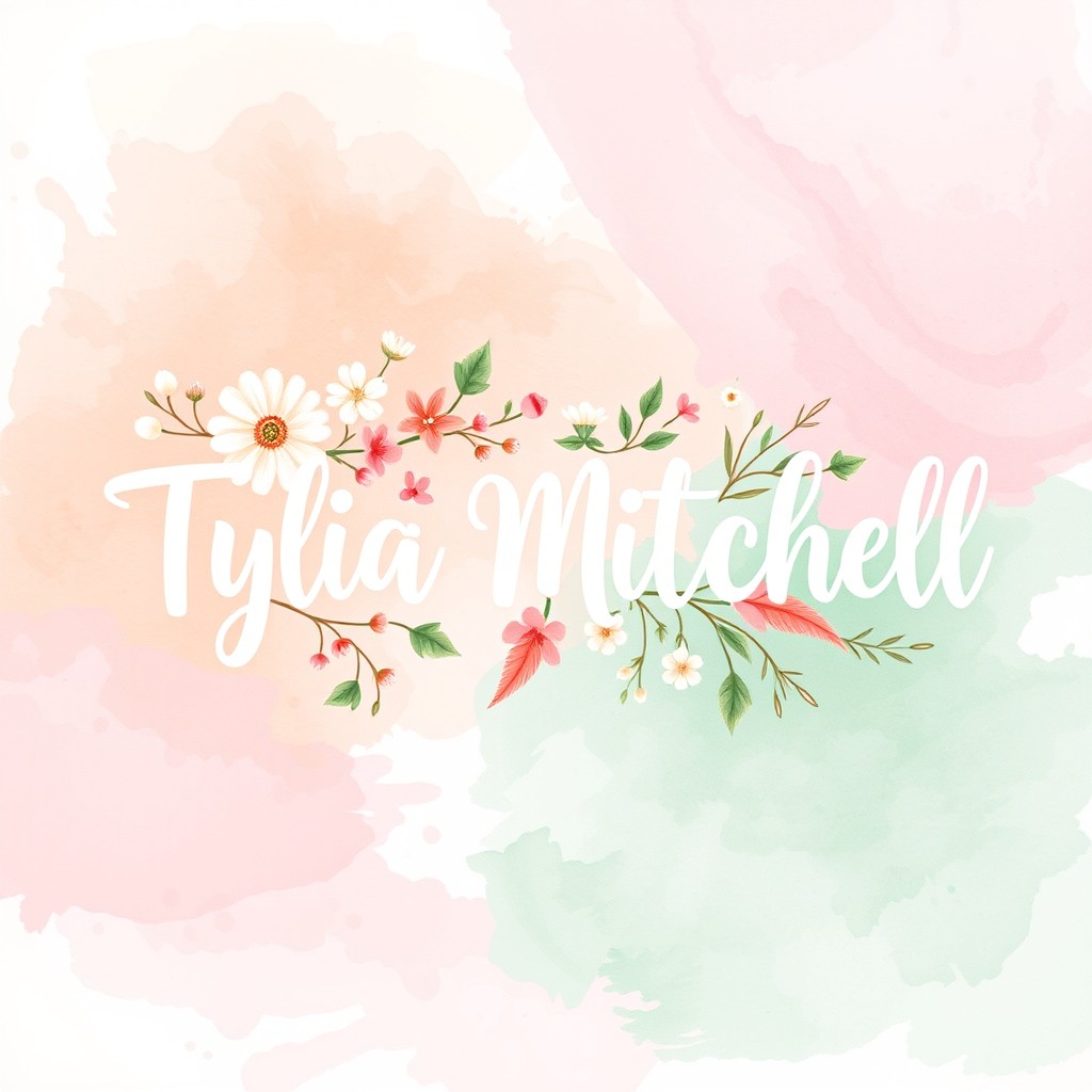 An artsy profile picture for a business account featuring the username 'Tylia Mitchell'