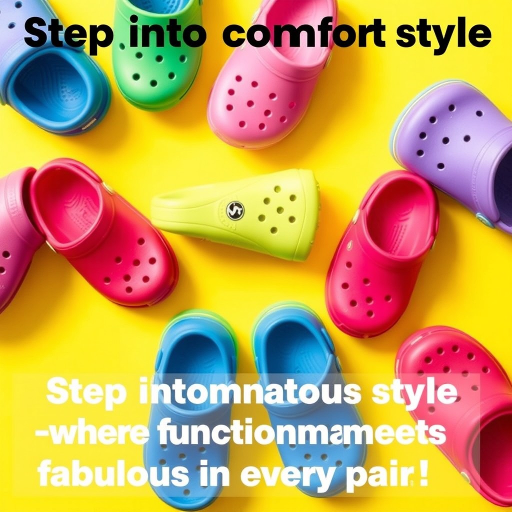 A Pinterest post featuring the classic clog design of Crocs shoes