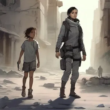 In the science fiction novel, the protagonist discovers that she is with child while embarking on a dangerous mission to save humanity.
