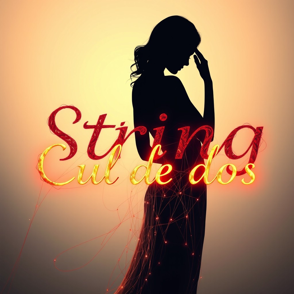 An artistic interpretation of the phrase 'String Cul de dos', featuring an elegant and intricate design of string art