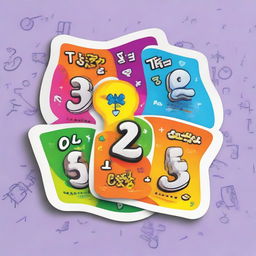 A vibrant sticker adorned with various numbers, intricate equations, and math symbols, recognizing excellent math skills.