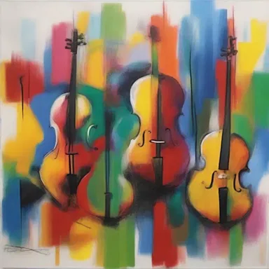 The artist used a gapped scale in their abstract painting to create a unique musical expression.