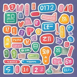 A vibrant sticker adorned with various numbers, intricate equations, and math symbols, recognizing excellent math skills.