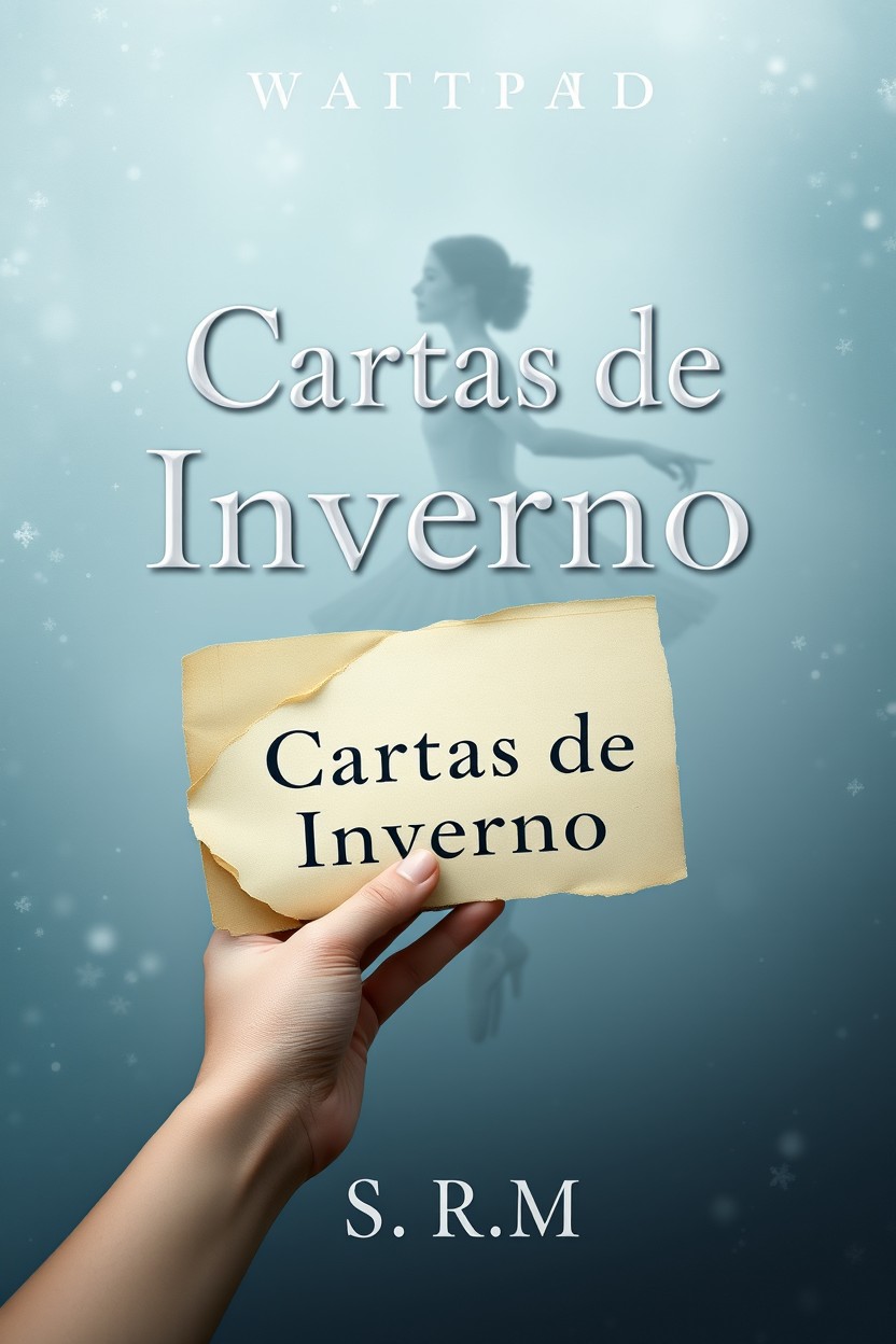 A book cover design for Wattpad featuring a predominantly cool bluish-gray background with icy white, evoking the feeling of a cold and silent winter