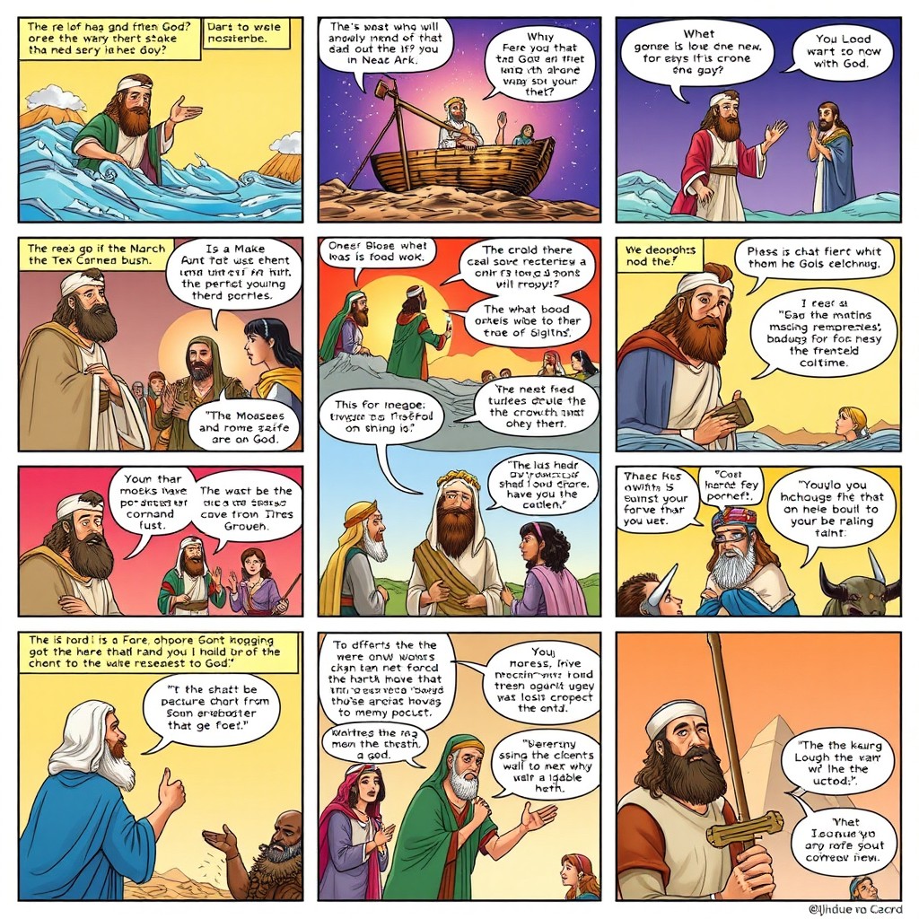 A series of 30 comic strips depicting stories from the Old Testament that illustrate the Jewish belief in one God