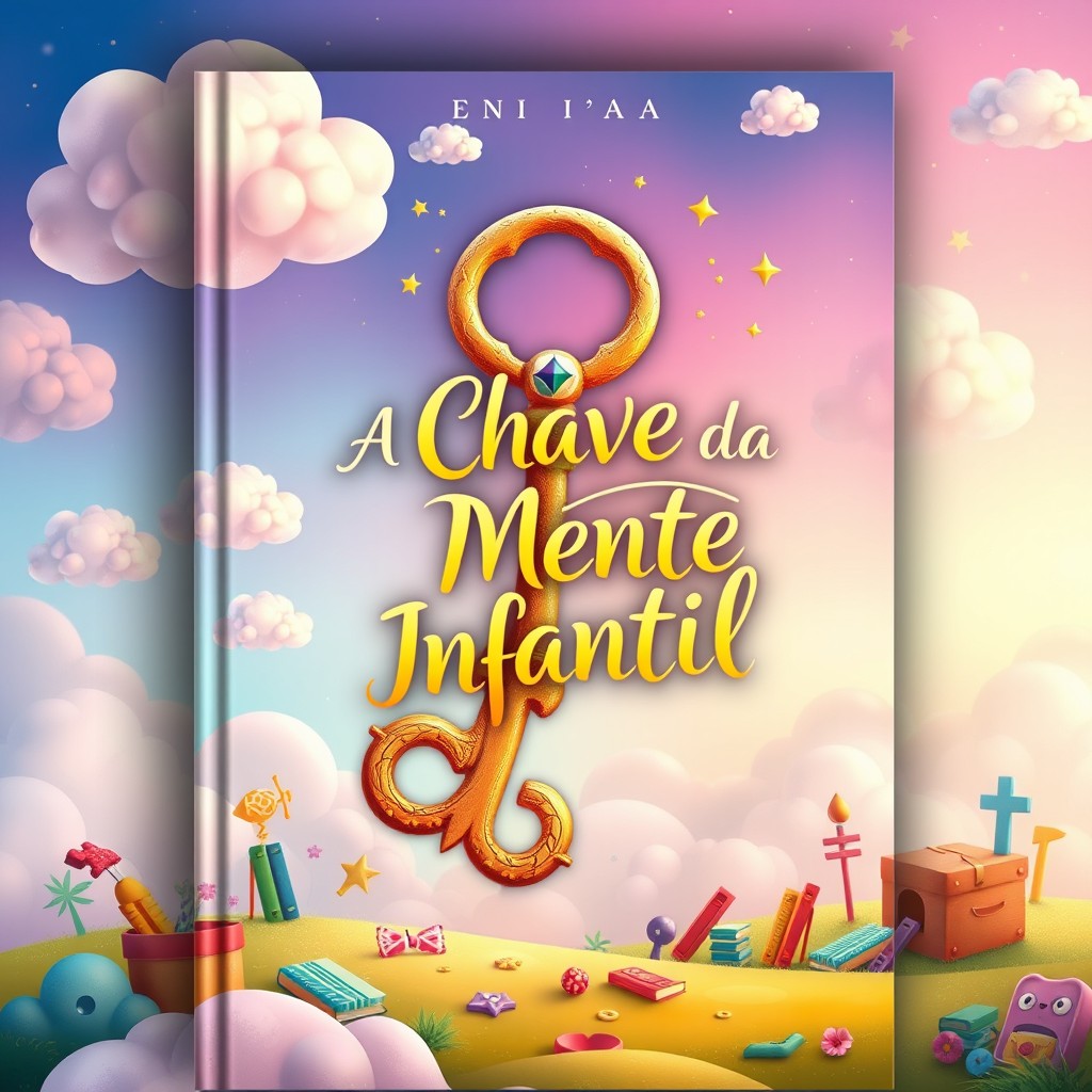 A captivating eBook cover featuring a whimsical and colorful key that symbolizes the theme of unlocking the mysteries of a child's mind