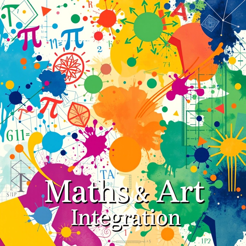 An artistic cover page design showcasing the integration of mathematics and art