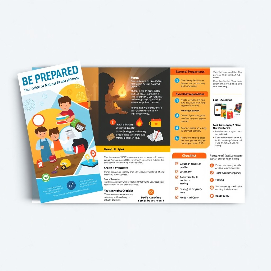 A professional trifold brochure design for natural disaster readiness
