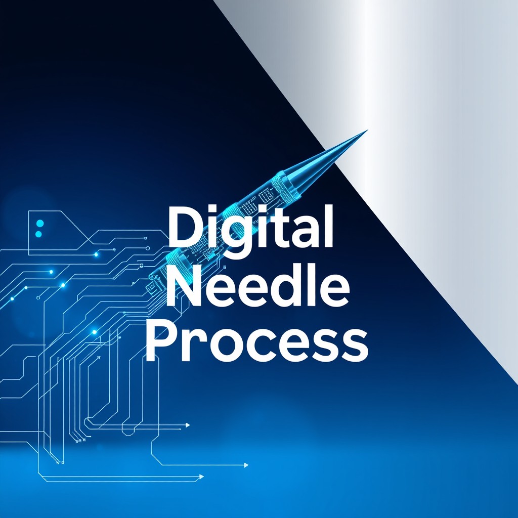 A sleek and modern cover page design for a digital needle process project