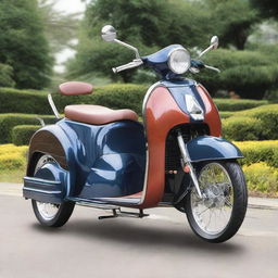 A contemporary, well-crafted passenger transport motorcycle tricycle, with a sturdy frame, streamlined design, sleek metallic finish, and comfortable seating for passengers.