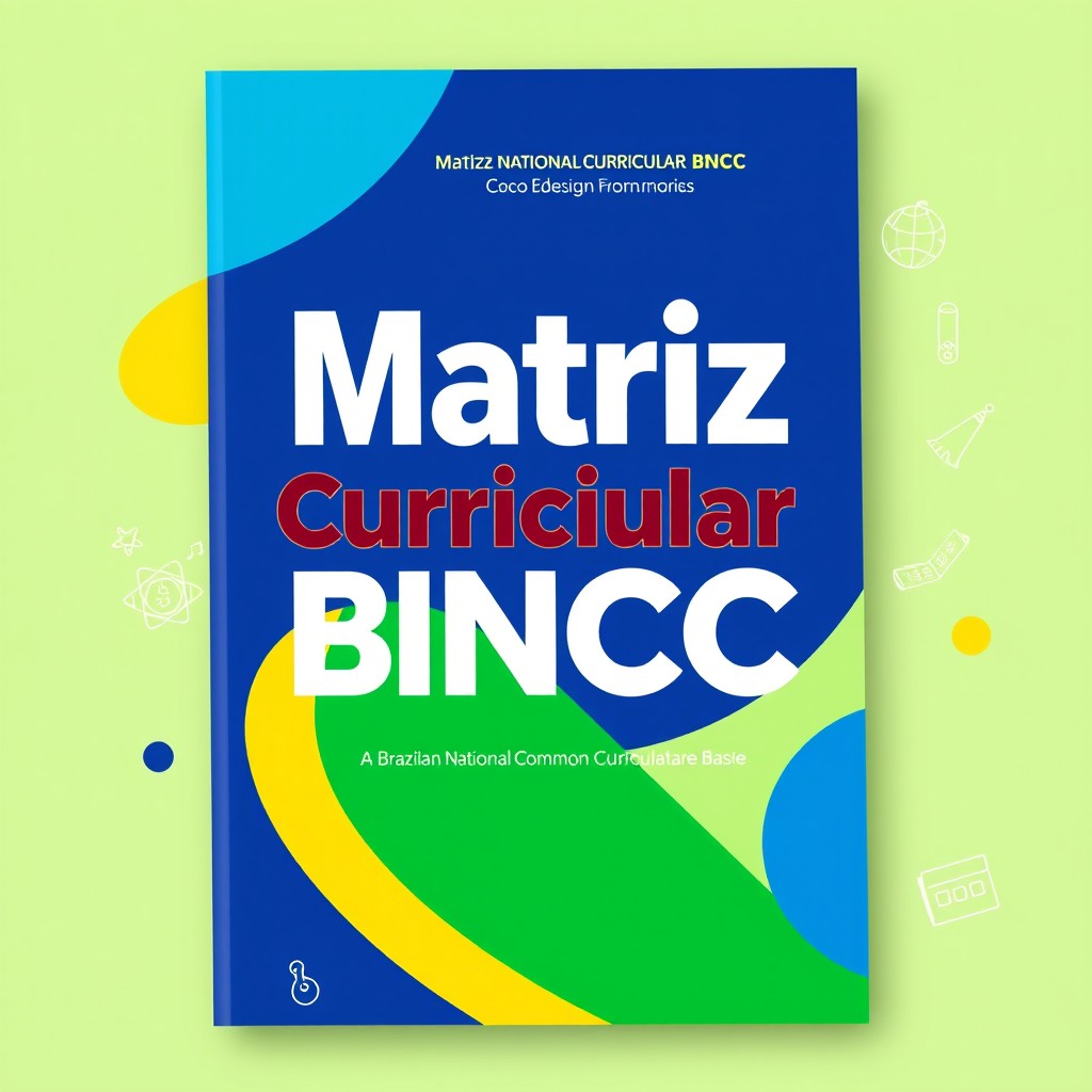 A digital cover design for a curriculum matrix based on the Brazilian National Common Curricular Base (BNCC)