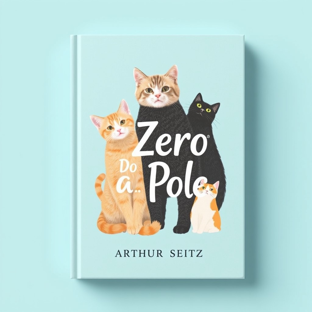 A minimalist and creative eBook cover design featuring cats