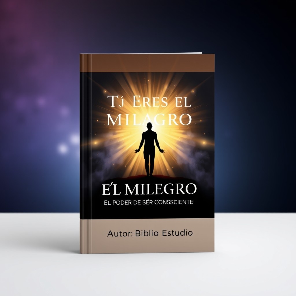 A professional and elegant book cover design featuring the title "Tú Eres el Milagro" and the subtitle "El Poder de Ser Consciente"