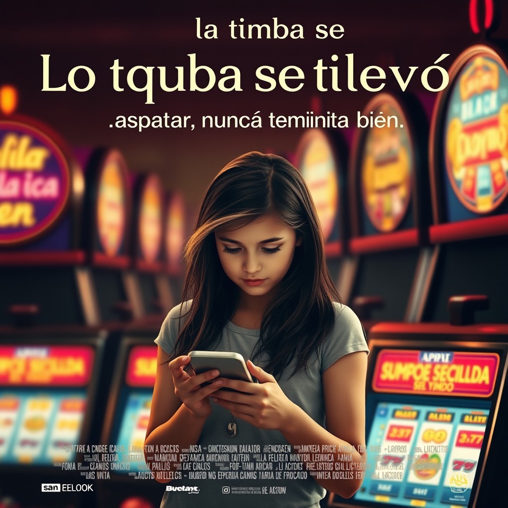 A vertical movie poster featuring a backdrop of a row of slot machines, highlighted in warm colors