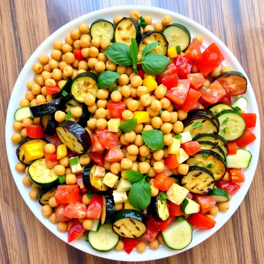 A beautifully arranged serving platter showcasing a colorful mixed salad