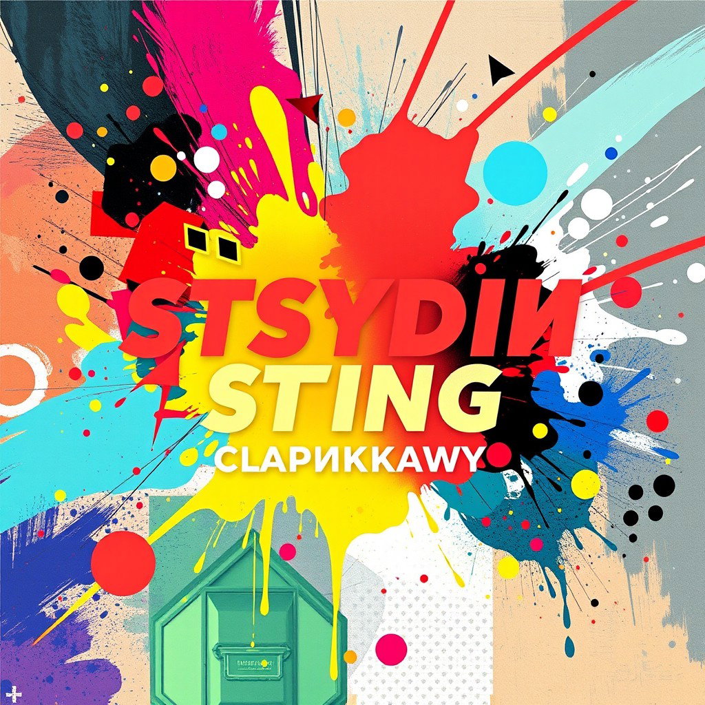 A vibrant and eye-catching poster featuring bold and artistic lettering for the text 'Студия Стиль Эльвины Гарькавой'