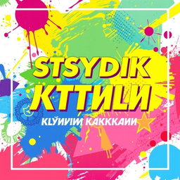 A vibrant and eye-catching poster featuring bold and artistic lettering for the text 'Студия Стиль Эльвины Гарькавой'