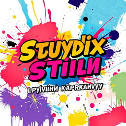 A vibrant and eye-catching poster featuring bold and artistic lettering for the text 'Студия Стиль Эльвины Гарькавой'