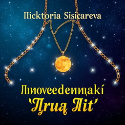 A book cover design in Russian, featuring a mesmerizing night sky filled with sparkling stars