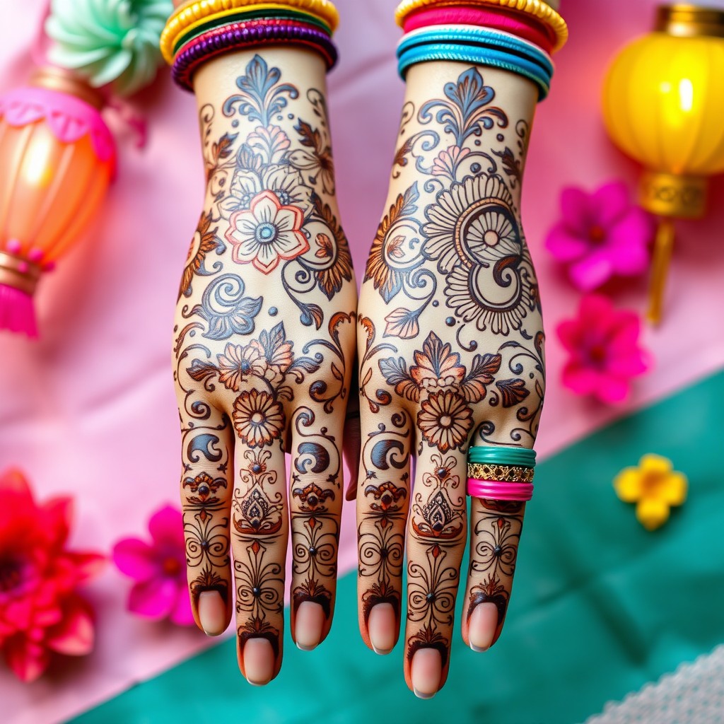 Intricate Modern Mehndi Design for Festivals
