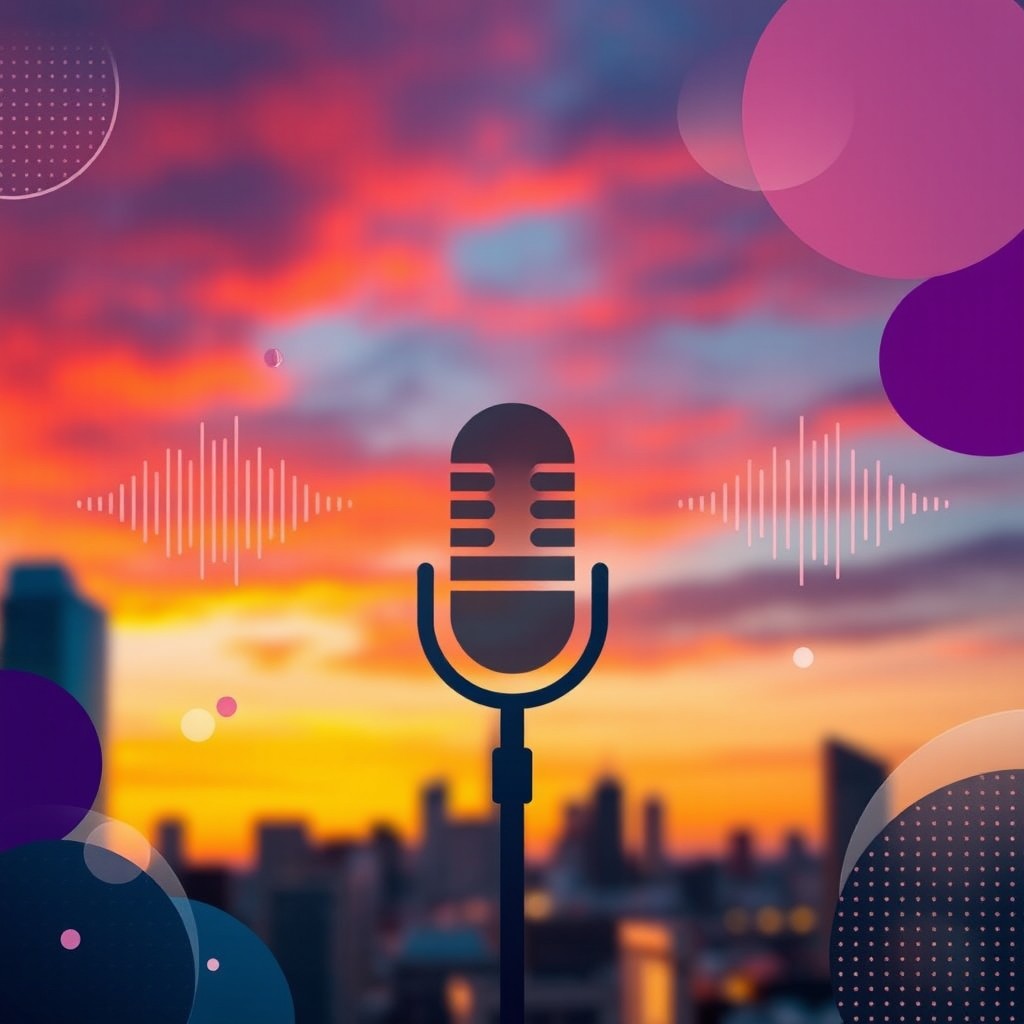A visually captivating podcast background perfect for a photo add, featuring a modern and professional aesthetic