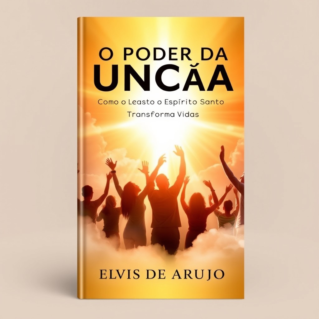 A book cover design for 'O Poder da Unção: Como o Espírito Santo Transforma Vidas' by Elvis de Araujo