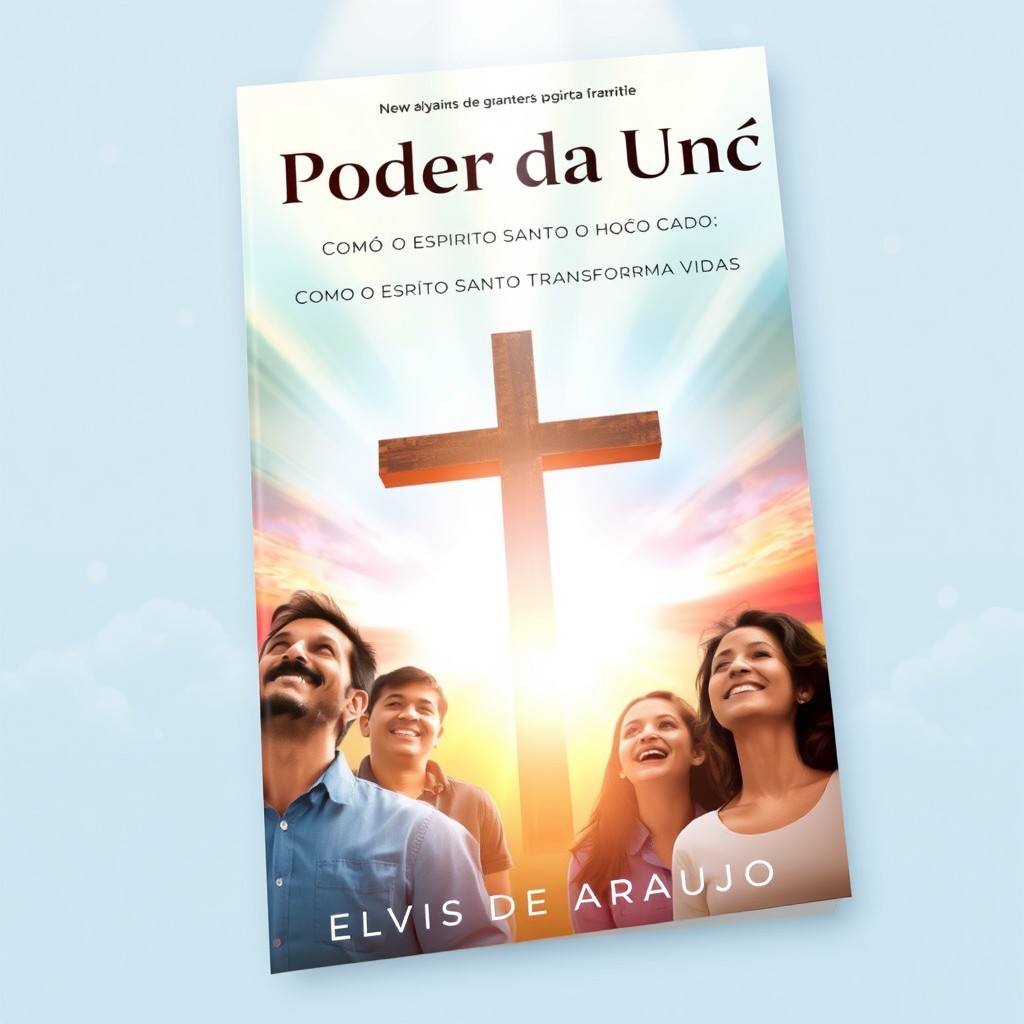 A captivating book cover design for 'O Poder da Unção: Como o Espírito Santo Transforma Vidas' by Elvis de Araujo