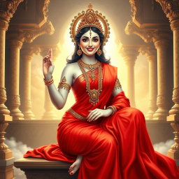 A beautiful divine goddess with milk-glow skin, adorned with exquisite jewelry around her neck and delicate payal (anklets) on her feet