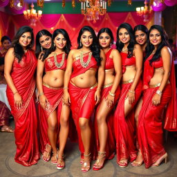 A stunning group of beautiful women with captivating faces, each showcasing their unique charm