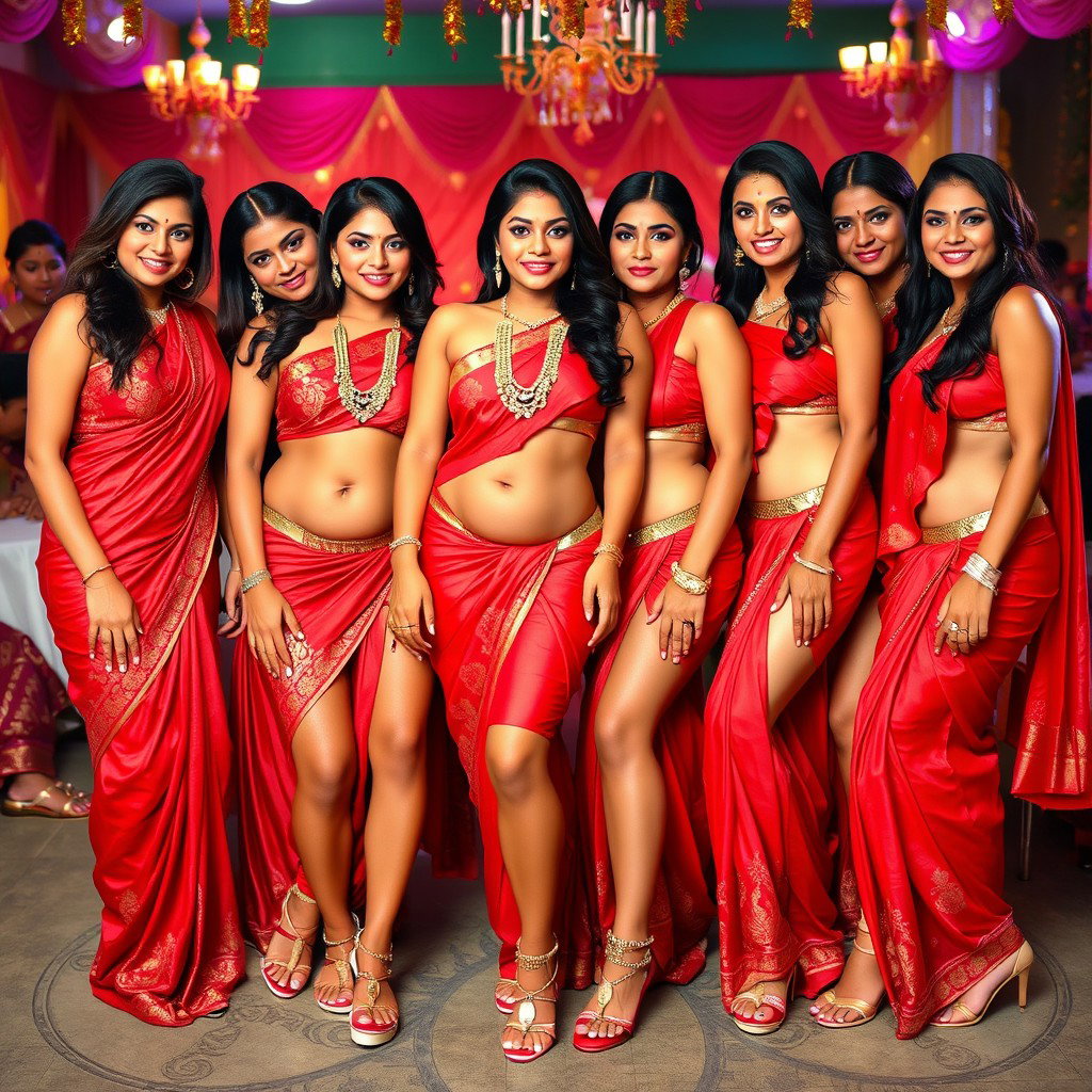 A stunning group of beautiful women with captivating faces, each showcasing their unique charm