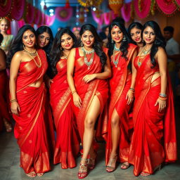 A stunning group of beautiful women with captivating faces, each showcasing their unique charm