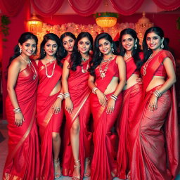 A stunning group of beautiful women with captivating faces, each showcasing their unique charm